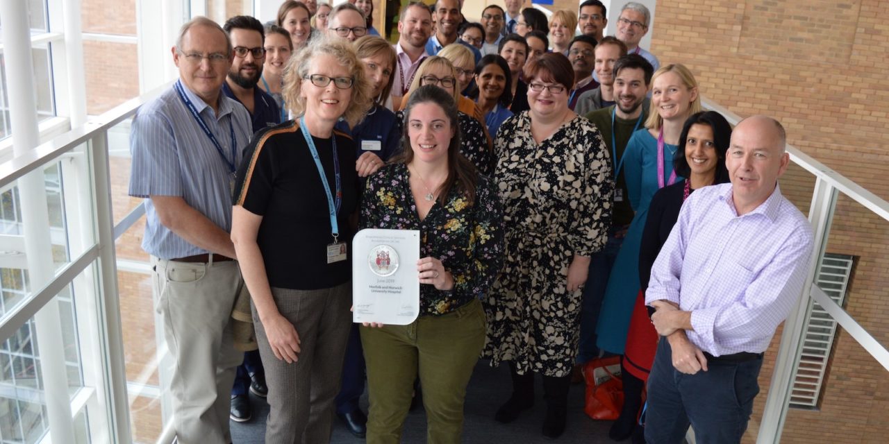 National accreditation recognises innovation of NNUH Anaesthetics Department
